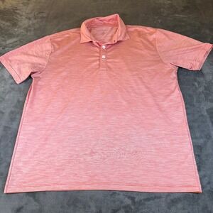 Pronto Uomo Pink COOLMAX Polo Shirt Heathered Short Sleeve Stretch Mens Medium